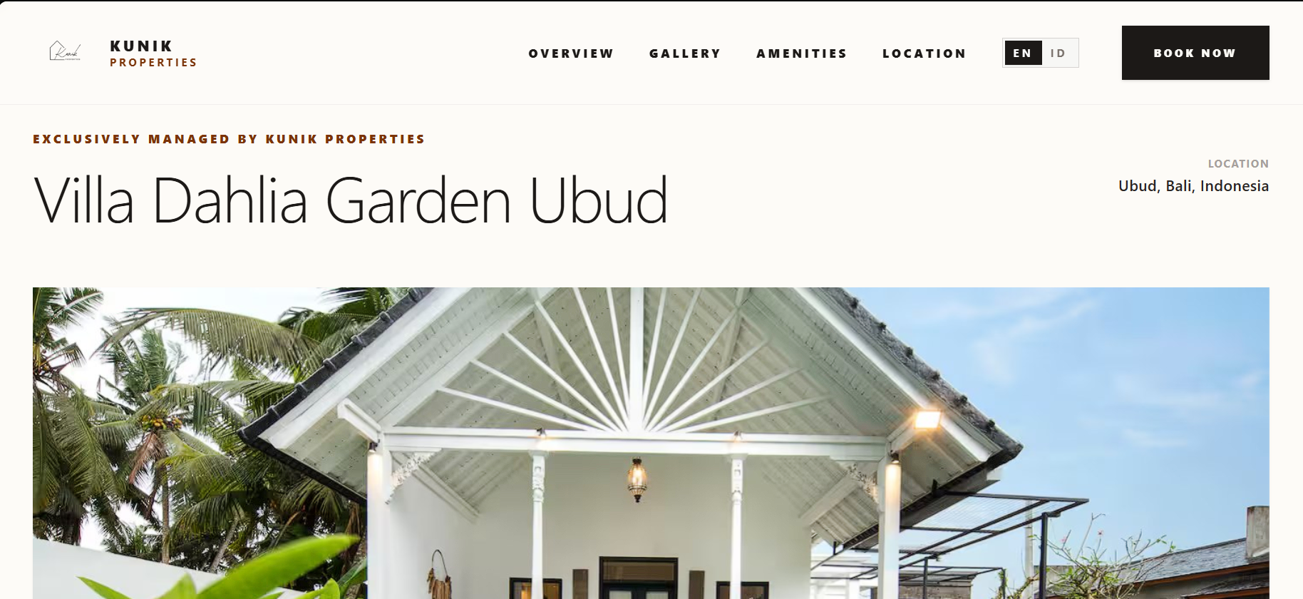 Villa Dahlia Garden Ubud landing page preview